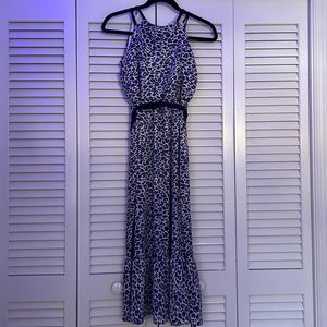 Long blue and white girl dress